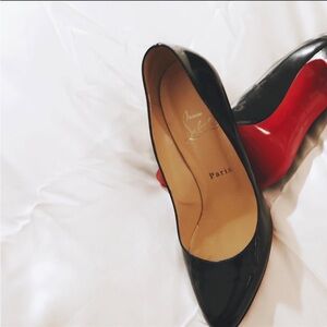 Christian Louboutin Black Patent Leather Fifi Pumps